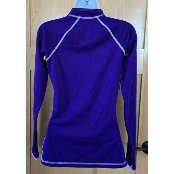 Nike Pro Purple Long Sleeve Quarter Zip Athletic Top workout running hiking gym - Picture 2 of 9